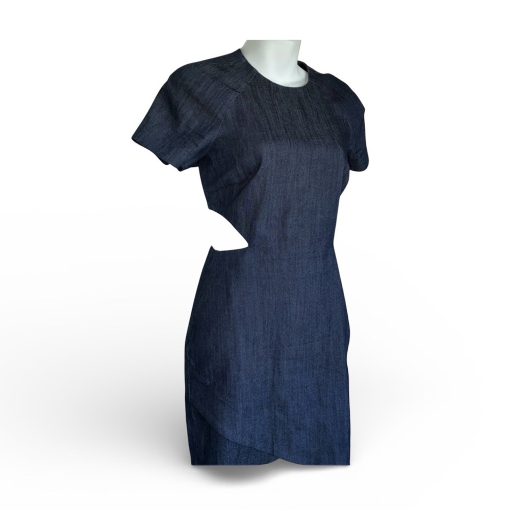 Elizabeth and James denim Dress, women's, 4, cutouts, zipper, short sleeves nwt